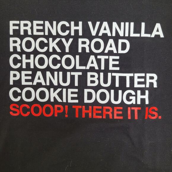 NWOT Obvious Shirts Ice Cream Flavor T Shirt Fitted Size L Black Multi Festival - Picture 3 of 7